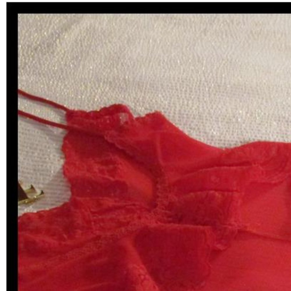 💥SOLD💥VS RED LACE NET BACKLESS THONG BODY SUIT - Picture 9 of 9